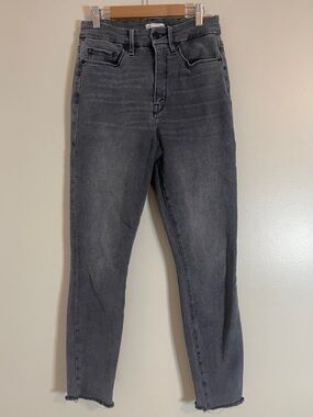 Good American Jeans Womens 6 Black Charcoal High-Rise Skinny Indie Minimalist